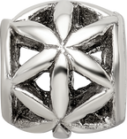 Sterling Silver 925 Floral Cut-Out Bali Bead with Antique Finish