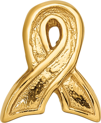 Sterling Silver Gold-plated Reflections Awareness Ribbon Bead