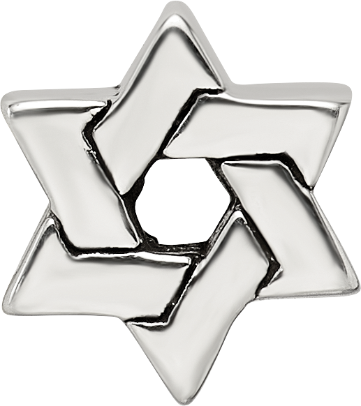 Sterling Silver 925 Star of David Bead with Antiqued Finish, Elegant and Versatile