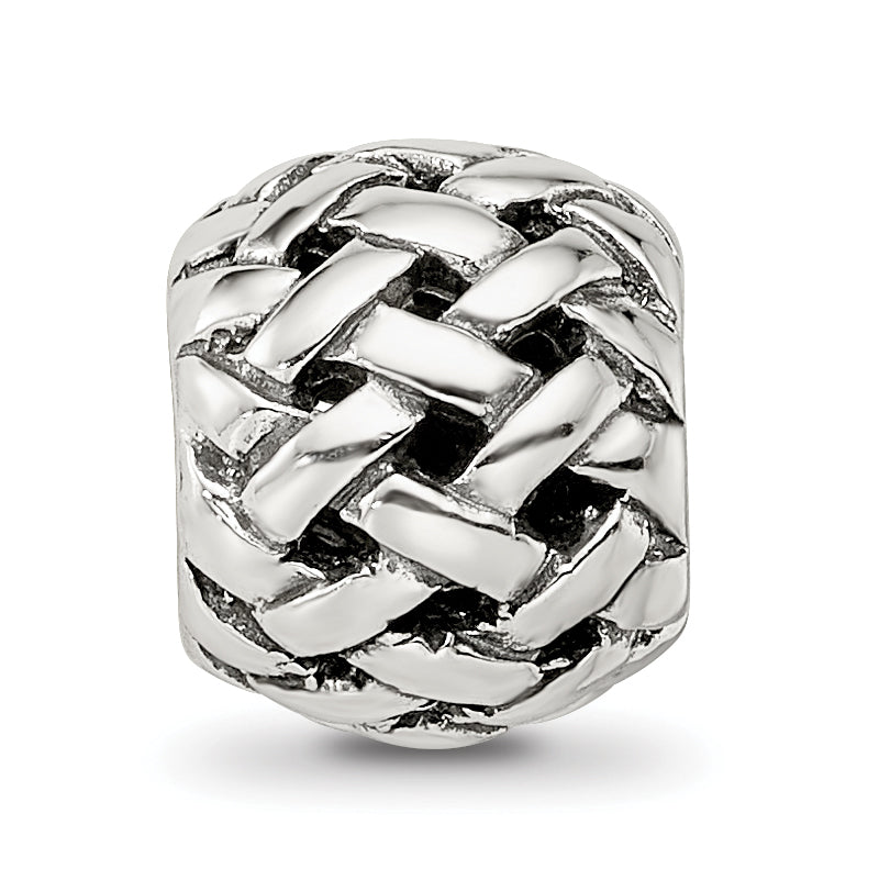 Sterling Silver 925 Basketweave Bali Bead with Antiqued Finish by Sophia Jewelers