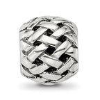 Sterling Silver 925 Basketweave Bali Bead with Antiqued Finish by Sophia Jewelers