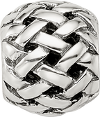 Sterling Silver 925 Basketweave Bali Bead with Antiqued Finish by Sophia Jewelers
