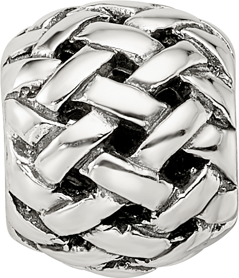 Sterling Silver 925 Basketweave Bali Bead with Antiqued Finish by Sophia Jewelers