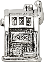 Sterling Silver 925 Slot Machine Bead with Antiqued Finish  A Lucky Vintage Charm