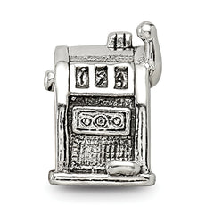 **Sterling Silver 925 Slot Machine Bead with Antiqued Finish  A Lucky Vintage Charm**