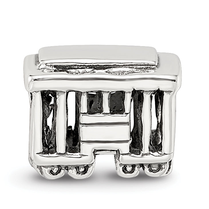 Sterling Silver 925 Streetcar Bead with Antiqued Finish  Timeless Travel Charm