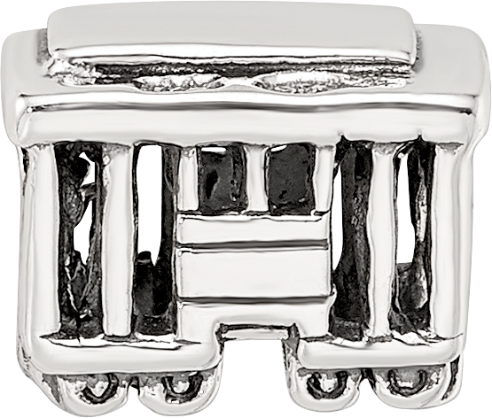 Sterling Silver 925 Streetcar Bead with Antiqued Finish  Timeless Travel Charm
