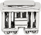 Sterling Silver 925 Streetcar Bead with Antiqued Finish  Timeless Travel Charm