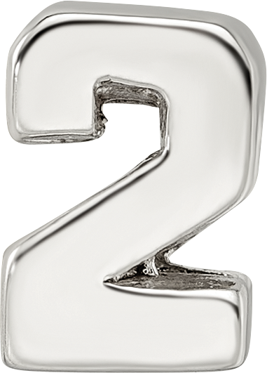 Sterling Silver 925 Number 2 Bead with Polished Finish  Elegant, Versatile Keepsake for LifeÃƒÆ’Ã†â€™Ãƒâ€šÃ‚Â¢ÃƒÆ’Ã‚Â¢Ãƒâ€šÃ¢â‚¬Å¡Ãƒâ€šÃ‚Â¬ÃƒÆ’Ã‚Â¢Ãƒâ€šÃ¢â‚¬Å¾Ãƒâ€šÃ‚Â¢s Milestones