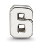 Sterling Silver Number 6 Bead with Polished Finish  Solid, Casted Design