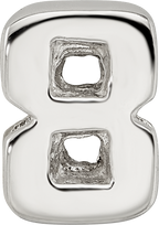 Sterling Silver 925 Number 8 Bead with Polished Finish Solid Design