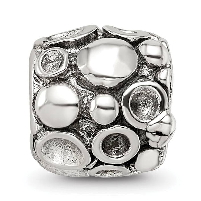 Sterling Silver 925 Antiqued Bali Bead with Solid Design 8.18mm