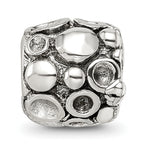 Sterling Silver 925 Antiqued Bali Bead with Solid Design 8.18mm