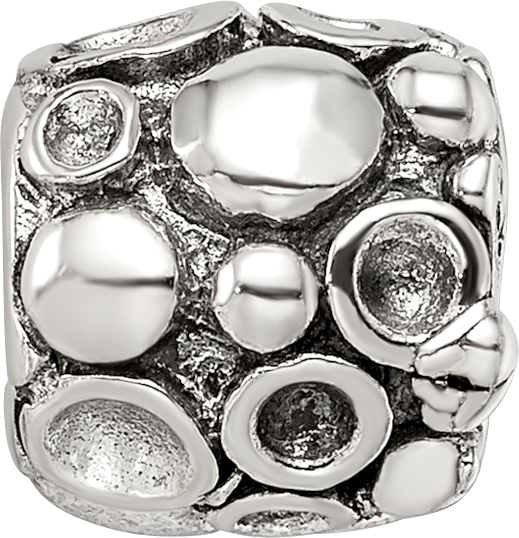 Sterling Silver 925 Antiqued Bali Bead with Solid Design 8.18mm