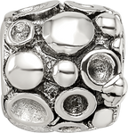 Sterling Silver 925 Antiqued Bali Bead with Solid Design 8.18mm