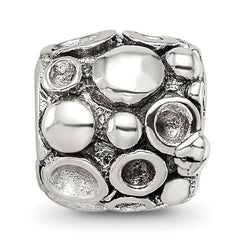 Sterling Silver 925 Antiqued Bali Bead with Solid Design 8.18mm