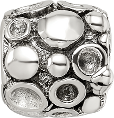 Sterling Silver 925 Antiqued Bali Bead with Solid Design 8.18mm