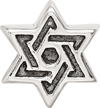 Sterling Silver 925 Kids Star of David Bead with Antiqued Finish Solid Cast Design