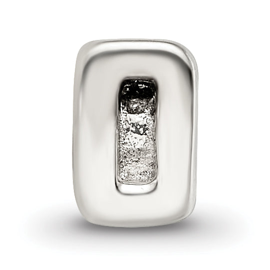 Sterling Silver 925 Kids Number 0 Bead with Polished Finish, Casted Design