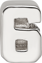 Sterling Silver 925 Kids Number 6 Bead with Polished Finish Solid Design