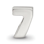 Sterling Silver 925 Kids Number 7 Bead with Polished Finish Solid Design