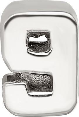 Sterling Silver 925 Polished Kids Number 9 Bead Solid and Casted