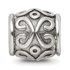 Sterling Silver 925 Antiqued Scroll Bali Bead Solid Casted Elegant Design