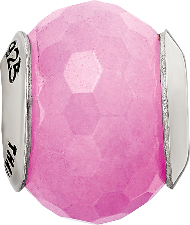 Sterling Silver 925 Fuschia Quartz Bead with Polished Finish Elegant Design