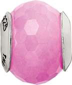 Sterling Silver 925 Fuschia Quartz Bead with Polished Finish Elegant Design