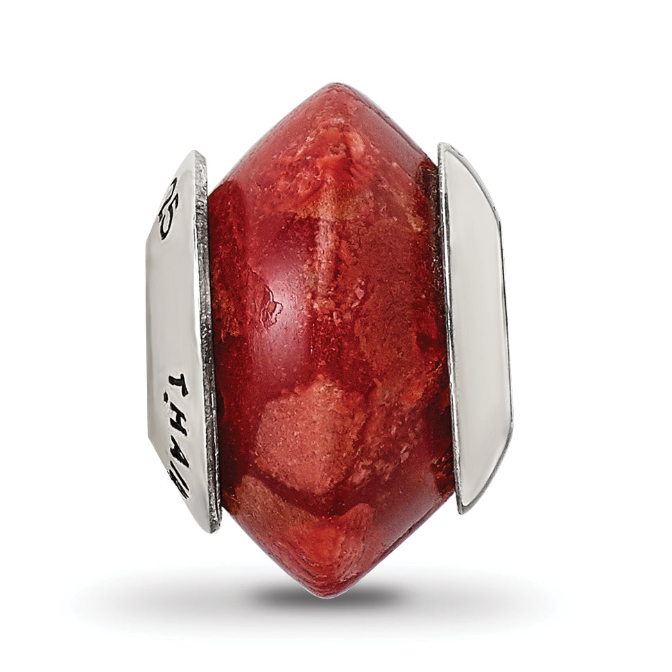 Sterling Silver Bamboo Coral Bead with Polished Finish Earth-Inspired Design