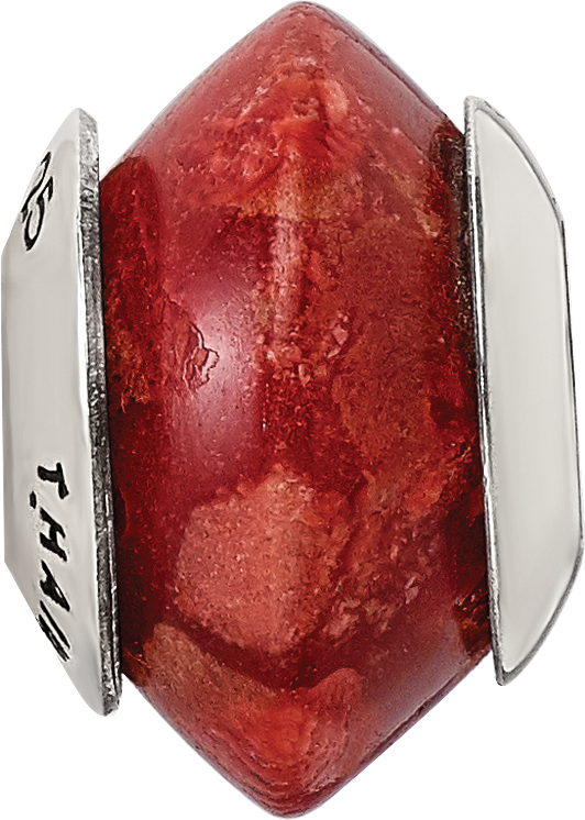 Sterling Silver Bamboo Coral Bead with Polished Finish Earth-Inspired Design