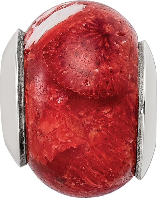 Sterling Silver 925 Bamboo Coral Bead Polished Earth-Inspired Jewelry