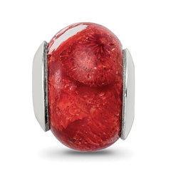 Sterling Silver Reflections Bamboo Coral Stone Bead