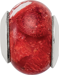 Sterling Silver 925 Bamboo Coral Bead Polished Earth-Inspired Jewelry