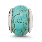 Sterling Silver 925 Blue Magnesite Bead with Polished Finish