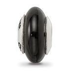 Sterling Silver 925 Black Agate Bead with Polished Finish Elegant