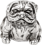 Sterling Silver 925 Bulldog Bead with Antiqued Finish Loyal Pet Lover's Charm