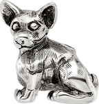 Sterling Silver 925 Chihuahua Bead with Antiqued Finish  Elegant Keepsake for Dog Lovers