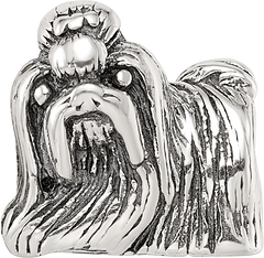 Sterling Silver 925 Shih Tzu Bead with Antiqued Finish  Elegant Pet Lover’s Charm
