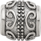 Sterling Silver 925 Bali Scroll Bead with Antiqued Finish Vintage Elegance