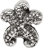 Sterling Silver 925 Antiqued Starfish Bead with Solid Cast Design
