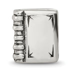 Sterling Silver 925 Antiqued Book Bead with Themed Design