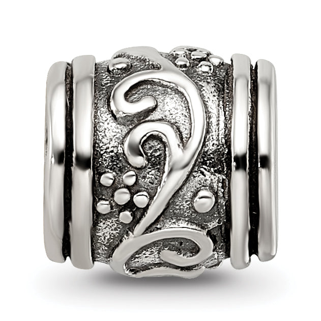 Sterling Silver 925 Floral Bead with Antiqued Finish  Elegant and Timeless