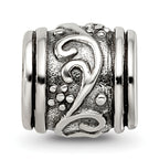 Sterling Silver 925 Floral Bead with Antiqued Finish  Elegant and Timeless