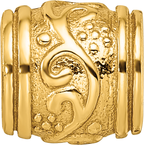 Sterling Silver Gold-Plated Floral Bead with Polished Finish Elegant Design