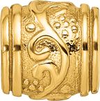 Sterling Silver Gold-Plated Floral Bead with Polished Finish Elegant Design