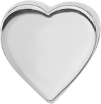Sterling Silver 925 Heart Themed Bead with Antiqued Finish and Solid Design