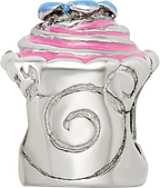 Sterling Silver Reflections Pink Enameled Cupcake Bead
