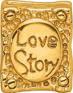 Sterling Silver Gold-Plated Love Story Book Bead with Polished Finish