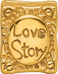 Sterling Silver Gold-plated Reflections Love Story Book Bead